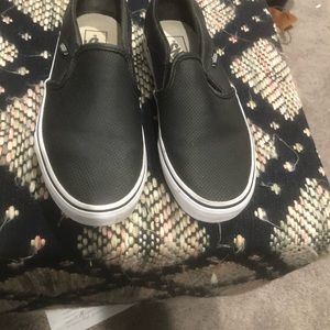 Worn once. Vans leather sneakers